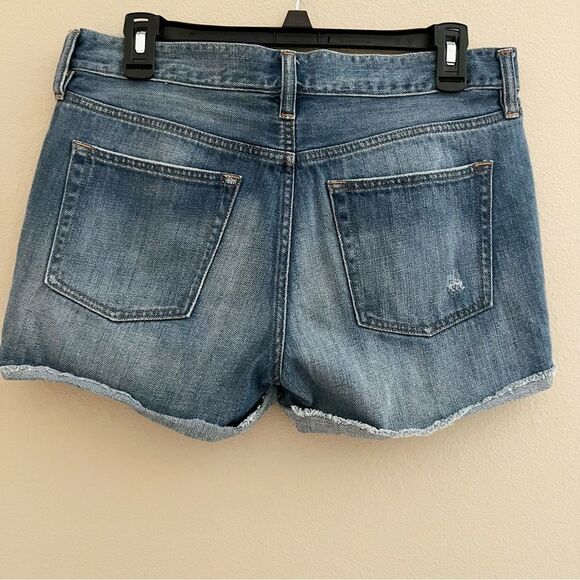 Crew Liza wash denim shorts rolled up raw hem cut offs size 27 - Picture 2 of 4